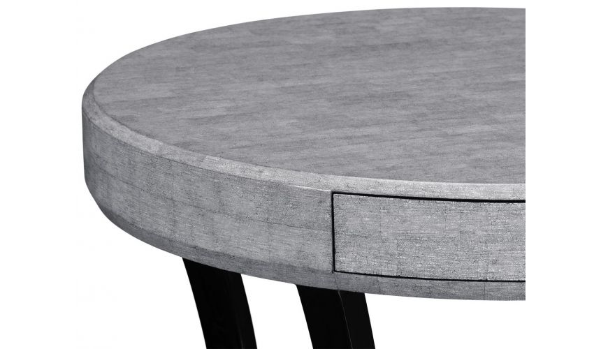 Foyer and Center Tables Art Deco round side table with drawer