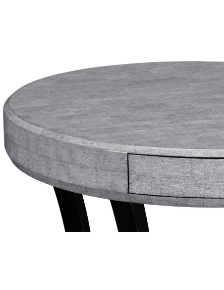 Foyer and Center Tables Art Deco round side table with drawer