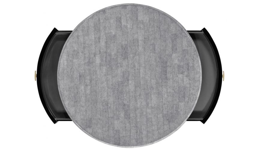 Foyer and Center Tables Art Deco round side table with drawer