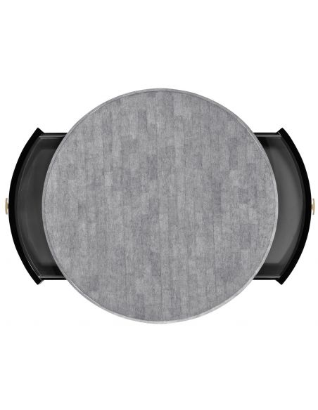 Foyer and Center Tables Art Deco round side table with drawer
