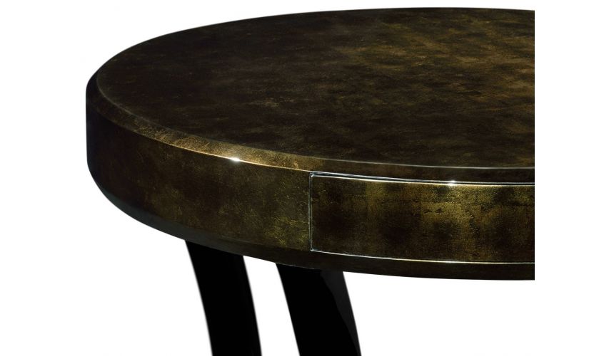 Foyer and Center Tables Art Deco round side table with drawer