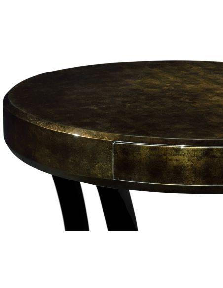 Foyer and Center Tables Art Deco round side table with drawer
