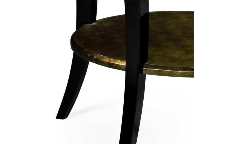 Foyer and Center Tables Art Deco round side table with drawer