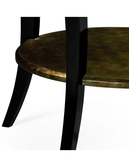 Foyer and Center Tables Art Deco round side table with drawer