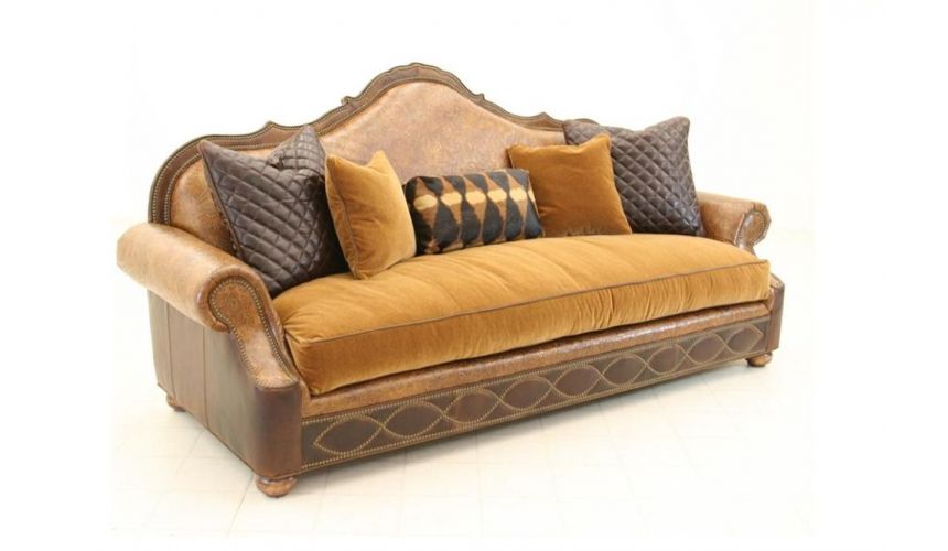 Tooled Leather Sofa High End Furniture fine home furnishings