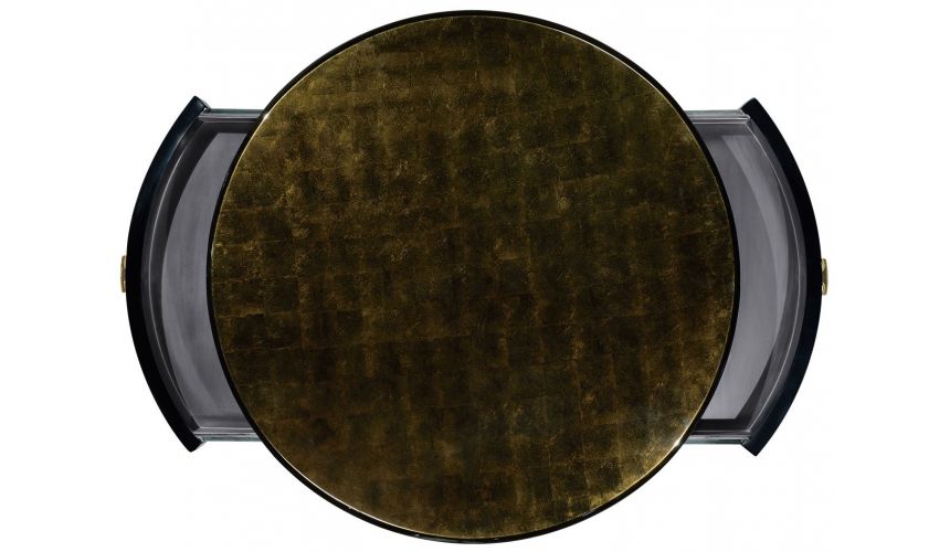 Foyer and Center Tables Art Deco round side table with drawer