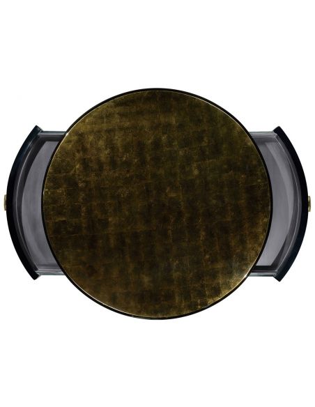 Foyer and Center Tables Art Deco round side table with drawer
