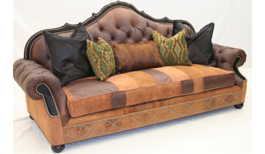 Tufted Leather Sofa, Western Leather Sofa