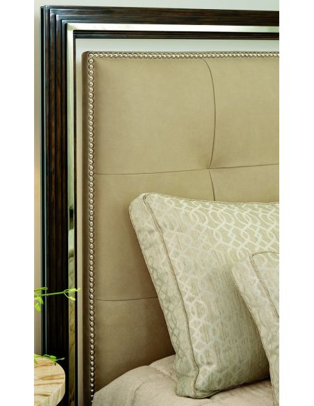 BEDS - Queen, King & California King Sizes Bed with luxurious tufted leather headboard