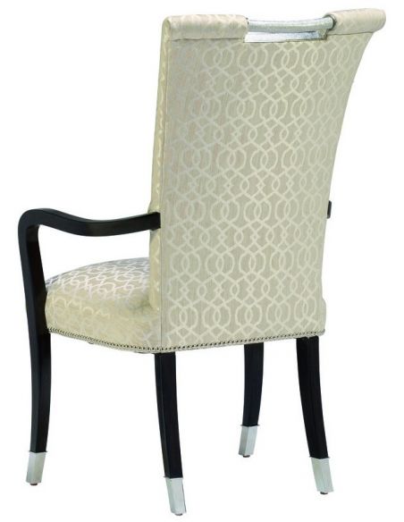 Dining Chairs Armed dining chair covered in an ivory print.