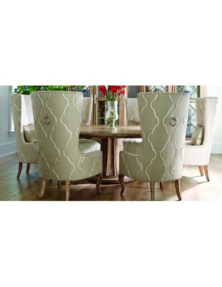 Dining Tables Stunning round dining table with carved pedestal base