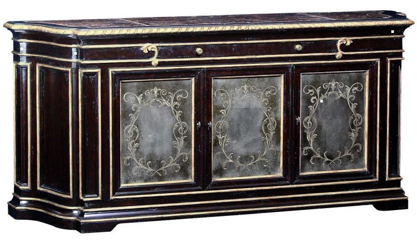 Breakfronts & China Cabinets Sideboard with intricate hand carved details