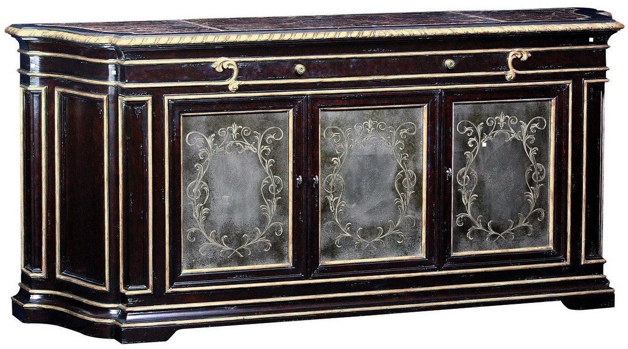 Breakfronts & China Cabinets Sideboard with intricate hand carved details