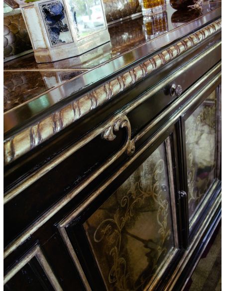 Breakfronts & China Cabinets Sideboard with intricate hand carved details