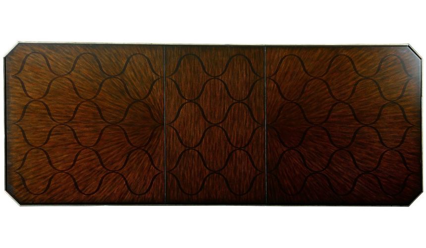 Dining Tables Art deco dining table with beautiful wooden inlay work