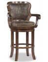 Home Bar Furniture Brown Leather Applique Bar Chair