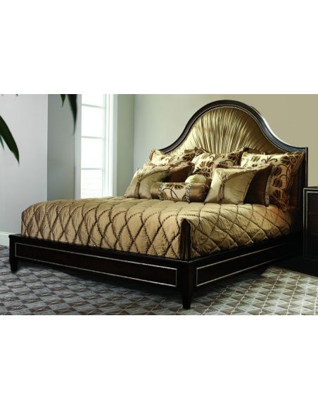 Bed with gorgeous pleated headboard 