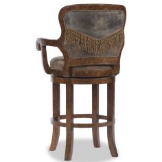 Home Bar Furniture Brown Leather Applique Bar Chair 2