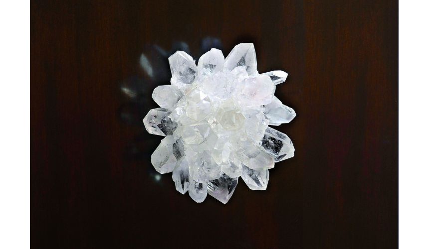 Breakfronts & China Cabinets Elegant dark wood demilune chest