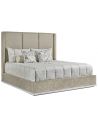 Queen and King Sized Beds Bed in a luxurious combination of wood and fabric