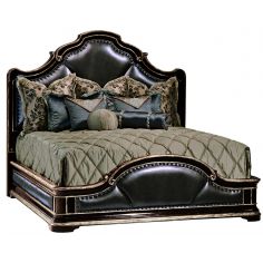 BEDS - Queen, King & California King Sizes Gothic inspired bed with wood and leather accents 2