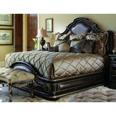 BEDS - Queen, King & California King Sizes Gothic inspired bed with wood and leather accents
