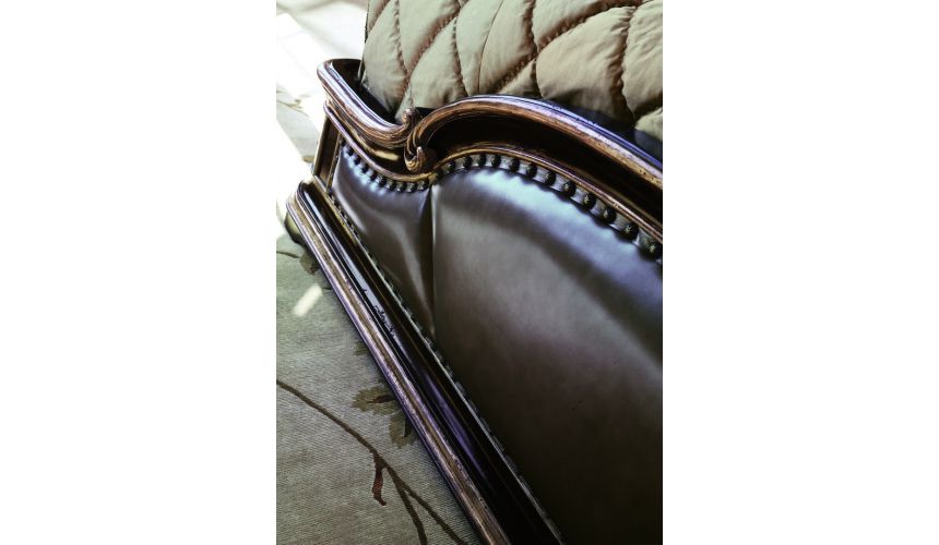 BEDS - Queen, King & California King Sizes Gothic inspired bed with wood and leather accents