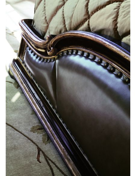 BEDS - Queen, King & California King Sizes Gothic inspired bed with wood and leather accents