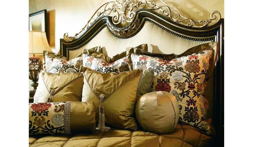 Queen and King Sized Beds French style bed with intricately scrolled headboard