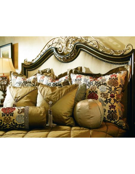 Queen and King Sized Beds French style bed with intricately scrolled headboard