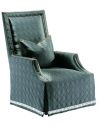 CHAIRS - Leather, Upholstered, Accent Quilted straight back armchair