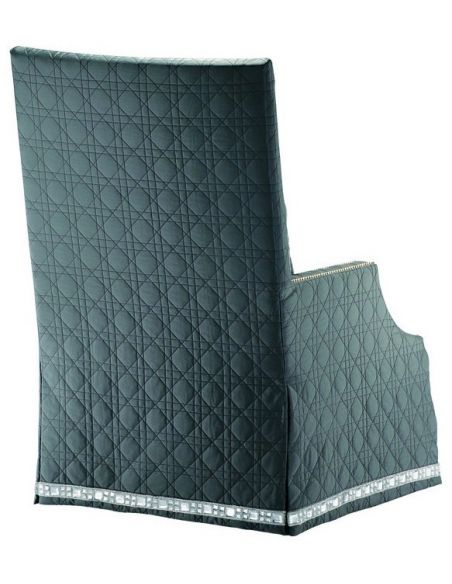 Quilted straight back armchair