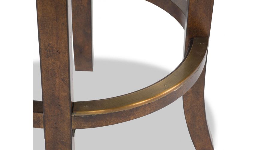 Home Bar Furniture Western Leather Applique Bar Chair