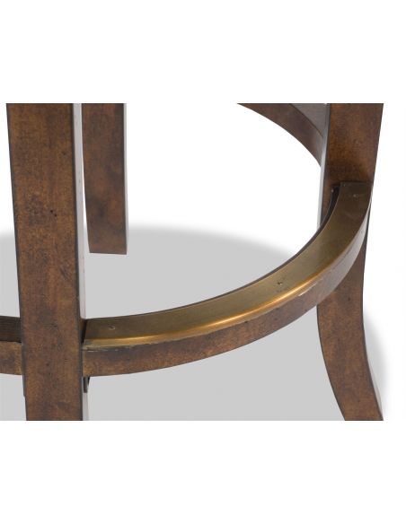 Home Bar Furniture Western Leather Applique Bar Chair
