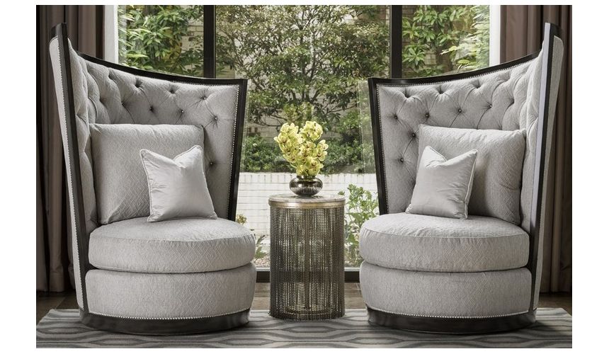 CHAIRS, Leather, Upholstered, Accent Exceptional modern style swivel