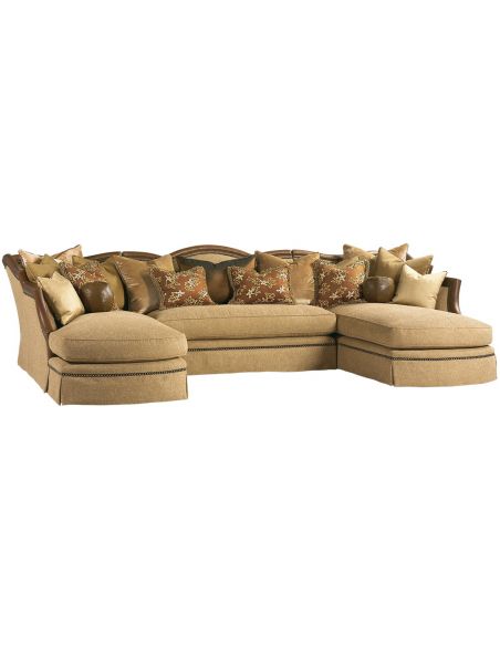 Grand sectional sofa with luxurious leather details