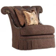 CHAIRS - Leather, Upholstered, Accent Rolled back slipper chair