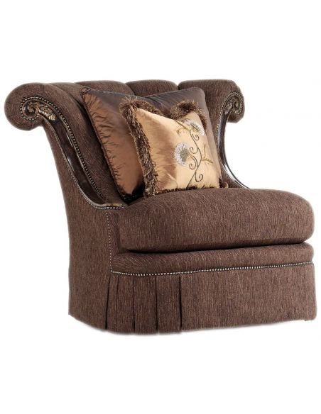 Rolled back slipper chair