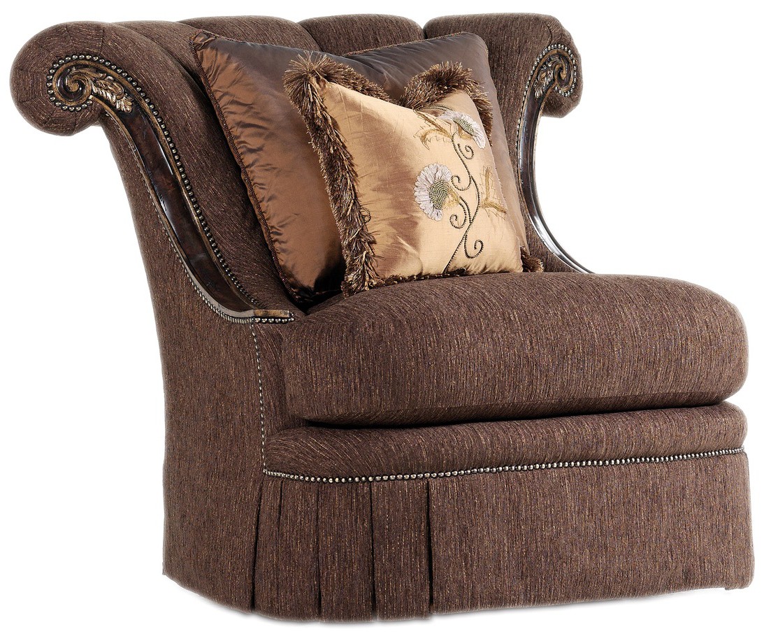 CHAIRS - Leather, Upholstered, Accent Rolled back slipper chair