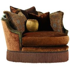 CHAIRS - Leather, Upholstered, Accent Rounded arm chair