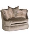 CHAIRS - Leather, Upholstered, Accent Platinum slipper chair with ottoman