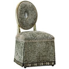 CHAIRS, Leather, Upholstered, Accent Unique slipper chair with beautiful textured fabric 2