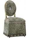 CHAIRS, Leather, Upholstered, Accent Unique slipper chair with beautiful textured fabric