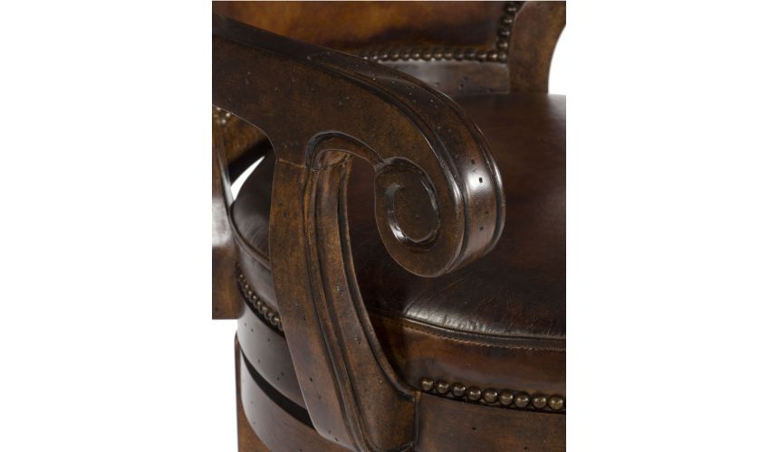 Home Bar Furniture Western Leather Applique Bar Chair