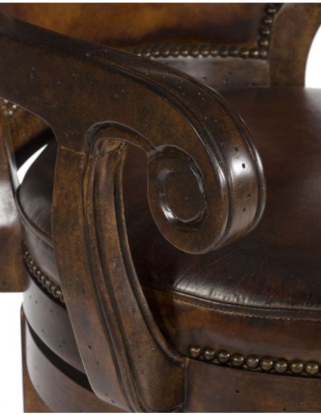 Home Bar Furniture Western Leather Applique Bar Chair