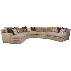 SECTIONALS - Leather & High End Upholstered Furniture Beige sectional with nailhead trim, and coordination accent pillows