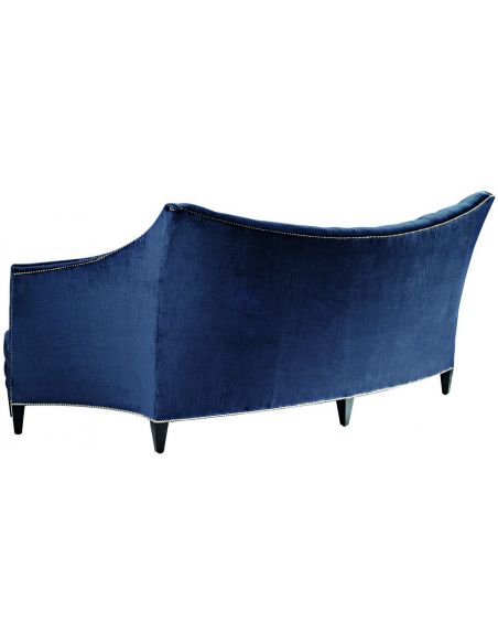 SOFA, COUCH & LOVESEAT Contemporary style blue tufted sofa