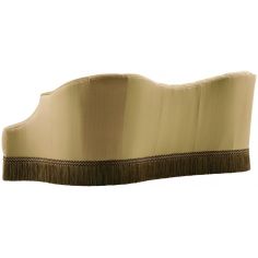 SOFA, COUCH & LOVESEAT Bisque colored sofa with beautiful curved lines and fringed skirt 2