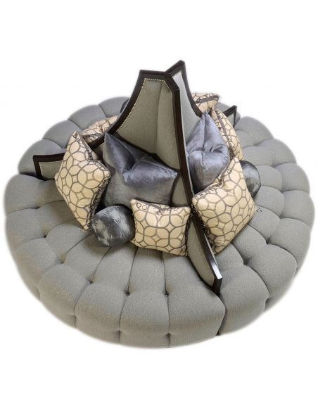 Elegant dove grey round sofa