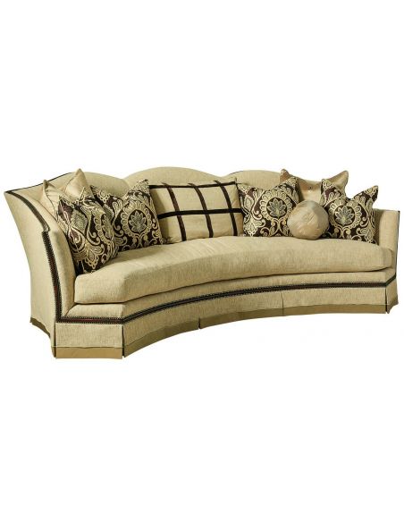Sofa with architectural details and contrasting trim